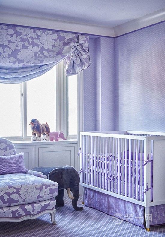 一个柔软温馨的蓝色+紫色家居装修效果图
